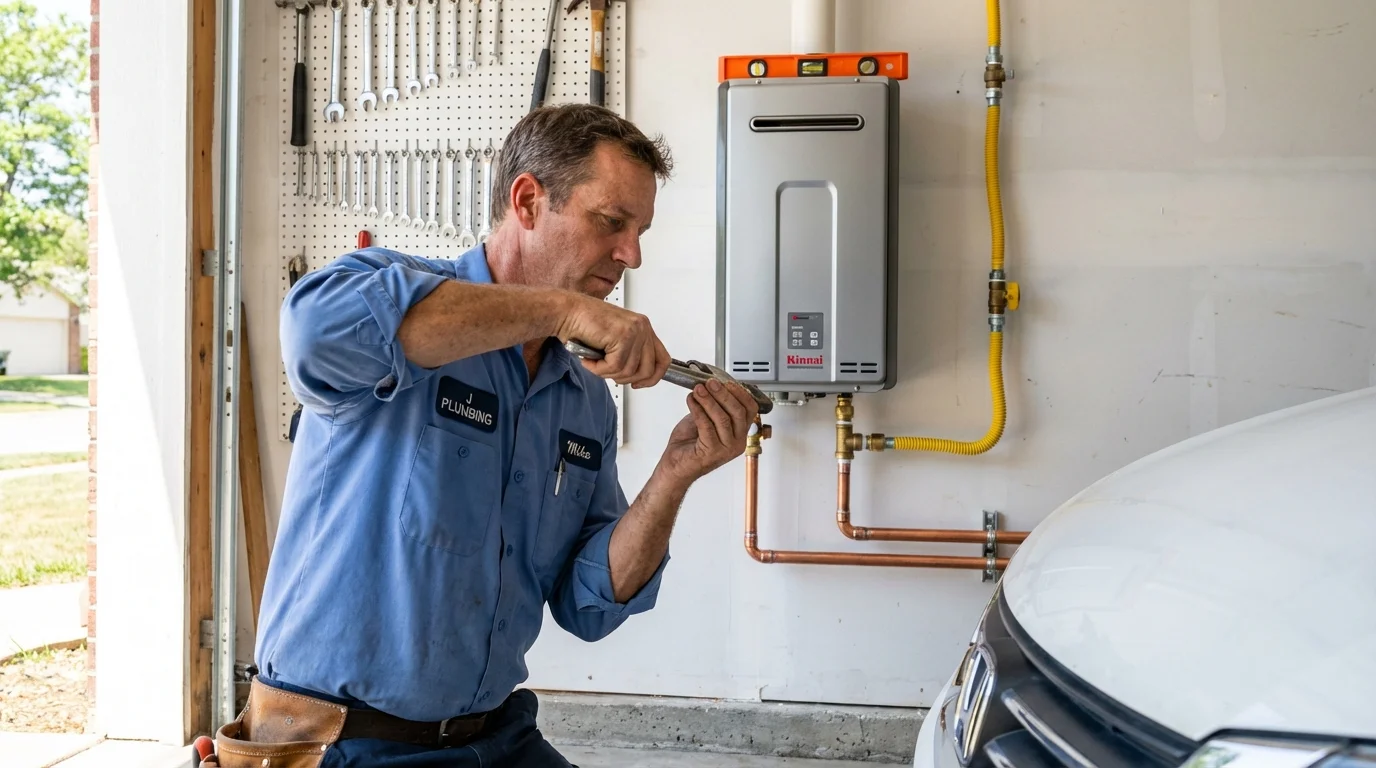 Tankless water heater installation by a Johns Plumbing LLC plumber in Billings